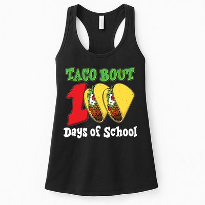 Funny Taco Bout 100 Days Of School Womens Tank Top
