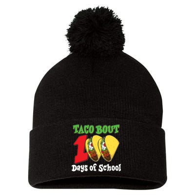 Funny Taco Bout 100 Days Of School Pom Pom 12in Knit Beanie