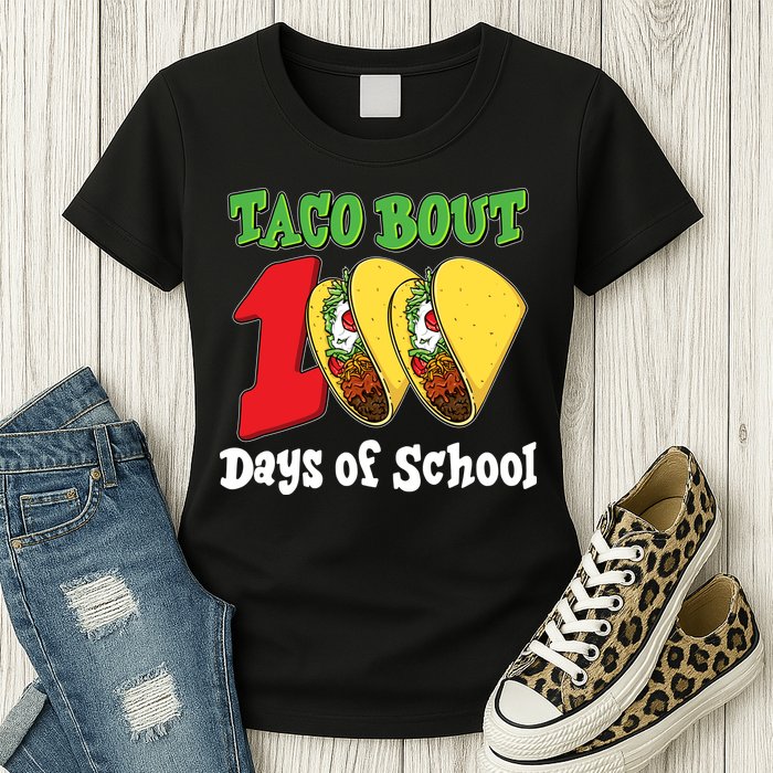 Funny Taco Bout 100 Days Of School Womens T-Shirt
