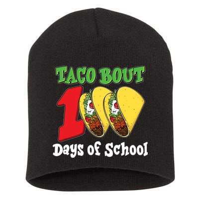 Funny Taco Bout 100 Days Of School Short Acrylic Beanie