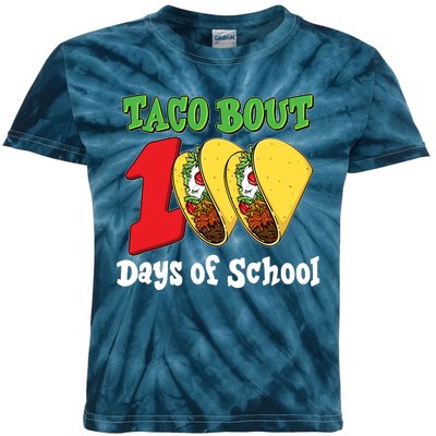 Funny Taco Bout 100 Days Of School Kids Tie-Dye T-Shirt