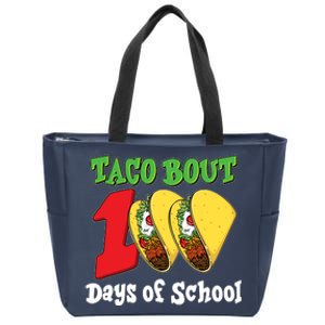 Funny Taco Bout 100 Days Of School Zip Tote Bag