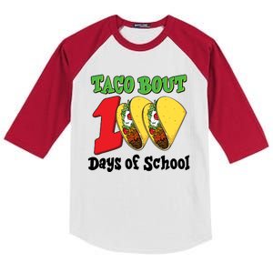 Funny Taco Bout 100 Days Of School Kids Colorblock Raglan Jersey