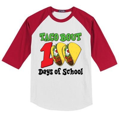 Funny Taco Bout 100 Days Of School Kids Colorblock Raglan Jersey