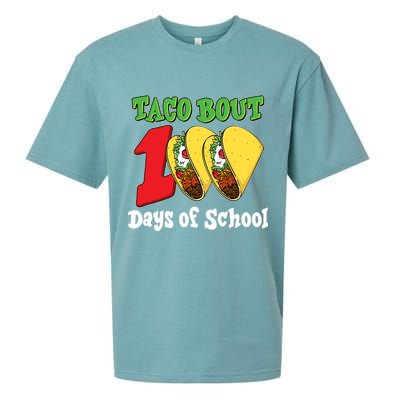 Funny Taco Bout 100 Days Of School Sueded Cloud Jersey T-Shirt