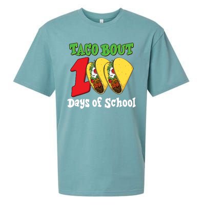 Funny Taco Bout 100 Days Of School Sueded Cloud Jersey T-Shirt