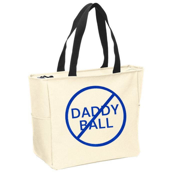 Funny Travel Baseball No Daddy Ball Zip Tote Bag