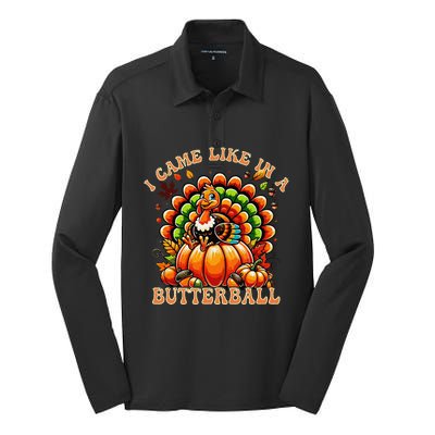 Funny Thanksgiving Butterball Turkey Thanksgiving Costume Silk Touch Performance Long Sleeve Polo