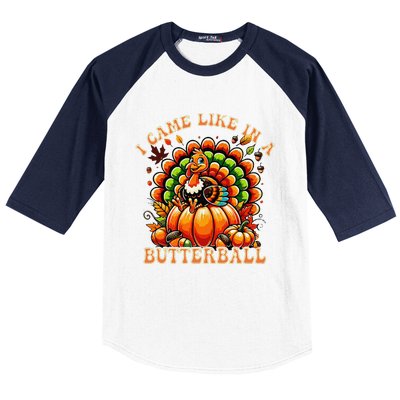 Funny Thanksgiving Butterball Turkey Thanksgiving Costume Baseball Sleeve Shirt