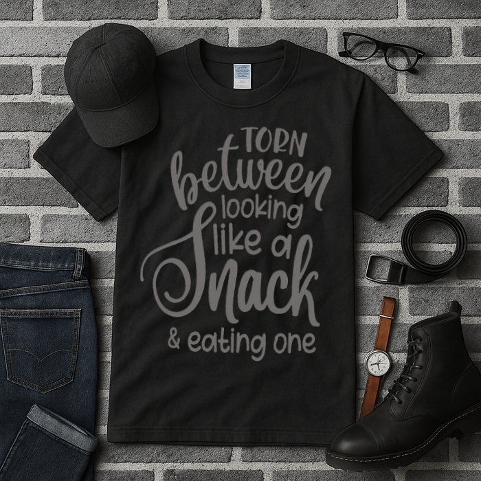 funny Torn Between Looking Like a Snack and Eating One  Tall T-Shirt