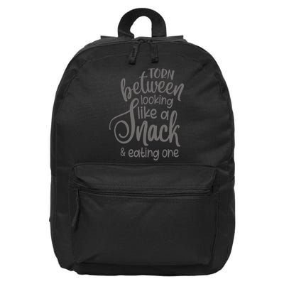 funny Torn Between Looking Like a Snack and Eating One  16 in Basic Backpack