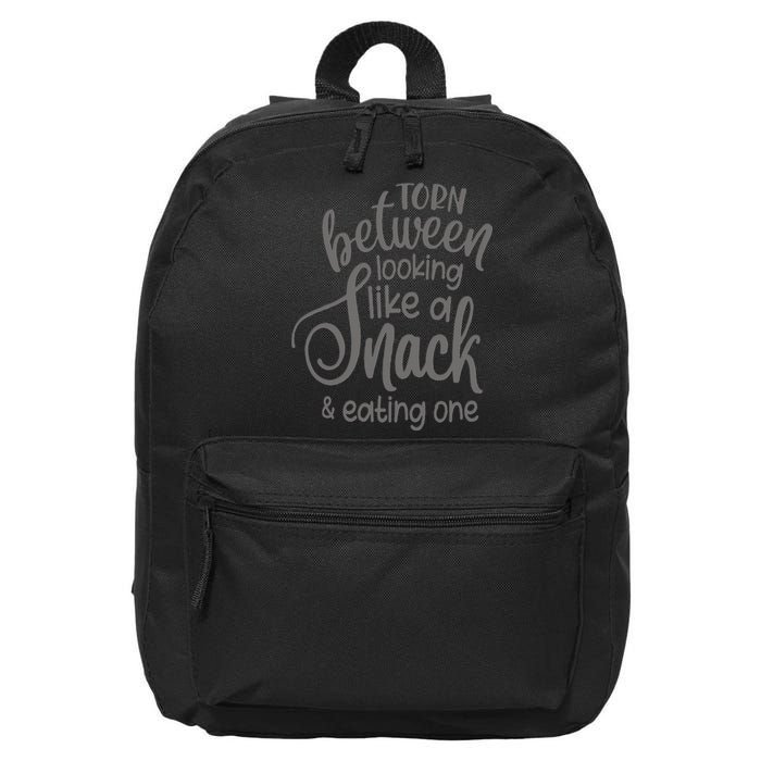 funny Torn Between Looking Like a Snack and Eating One  16 in Basic Backpack