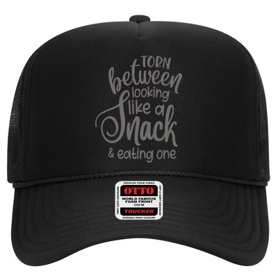 funny Torn Between Looking Like a Snack and Eating One  Trucker Hat
