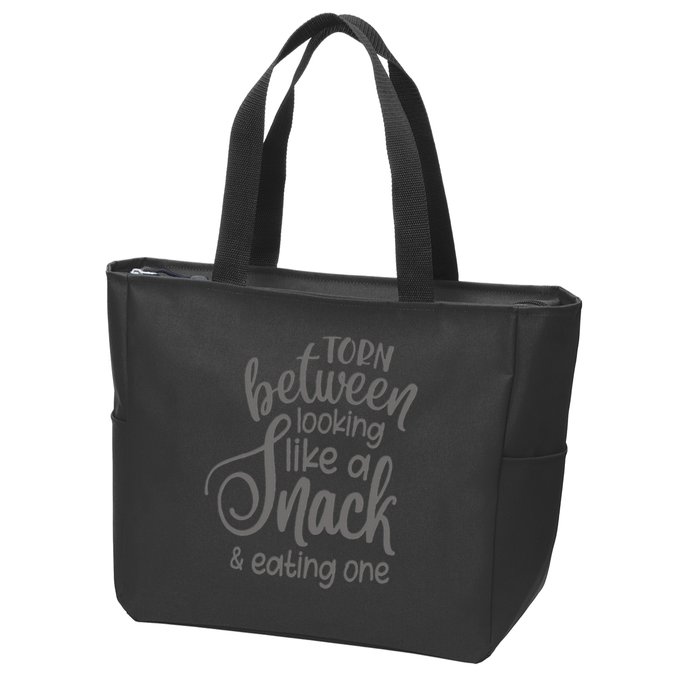 funny Torn Between Looking Like a Snack and Eating One  Zip Tote Bag