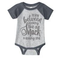 funny Torn Between Looking Like a Snack and Eating One  Infant Baby Jersey Bodysuit