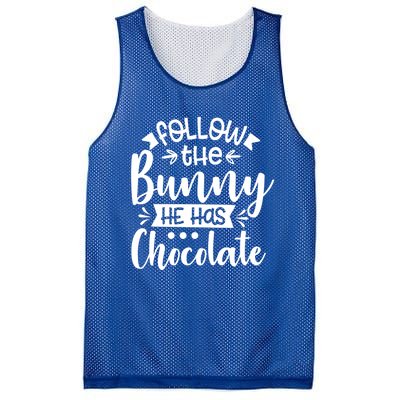 Follow The Bunny He Has The Chocolate Great Gift Mesh Reversible Basketball Jersey Tank