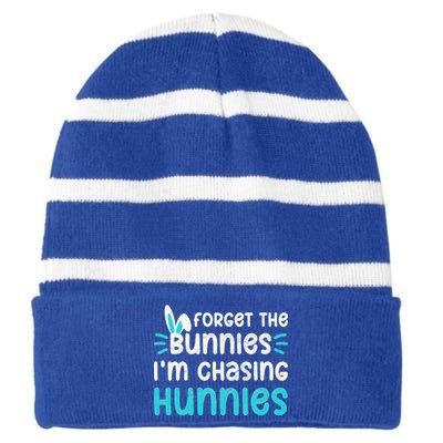 Forget The Bunnies IM Chasing Hunnies Striped Beanie with Solid Band