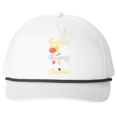 Follow The Bunny He Has The Chocolate Gift Snapback Five-Panel Rope Hat