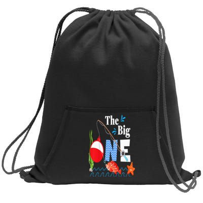 Fishing The Big One Year 1st First Birthday Little Fisherman Sweatshirt Cinch Pack Bag