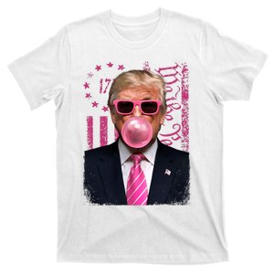 Funny Trump Bubble Gum_ Pink_ Usa Flag T-Shirt