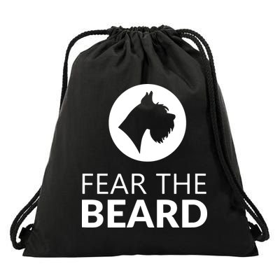 Fear The Beard Funny Schnauzer Lover Drawstring Bag
