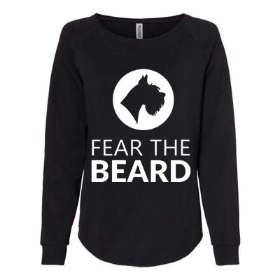 Fear The Beard Funny Schnauzer Lover Womens California Wash Sweatshirt