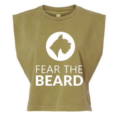 Fear The Beard Funny Schnauzer Lover Garment-Dyed Women's Muscle Tee