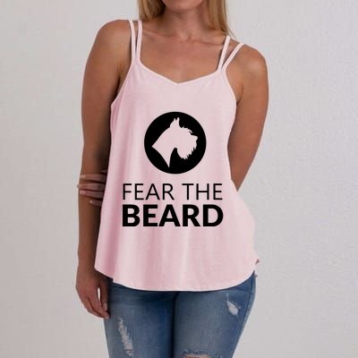 Fear The Beard Funny Schnauzer Lover Women's Strappy Tank