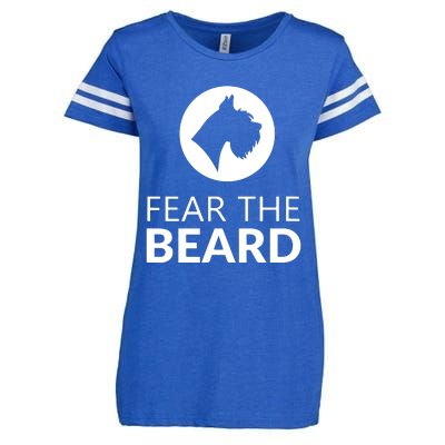 Fear The Beard Funny Schnauzer Lover Enza Ladies Jersey Football T-Shirt