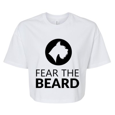 Fear The Beard Funny Schnauzer Lover Bella+Canvas Jersey Crop Tee