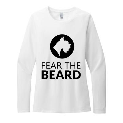 Fear The Beard Funny Schnauzer Lover Womens CVC Long Sleeve Shirt