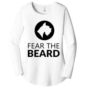 Fear The Beard Funny Schnauzer Lover Women's Perfect Tri Tunic Long Sleeve Shirt