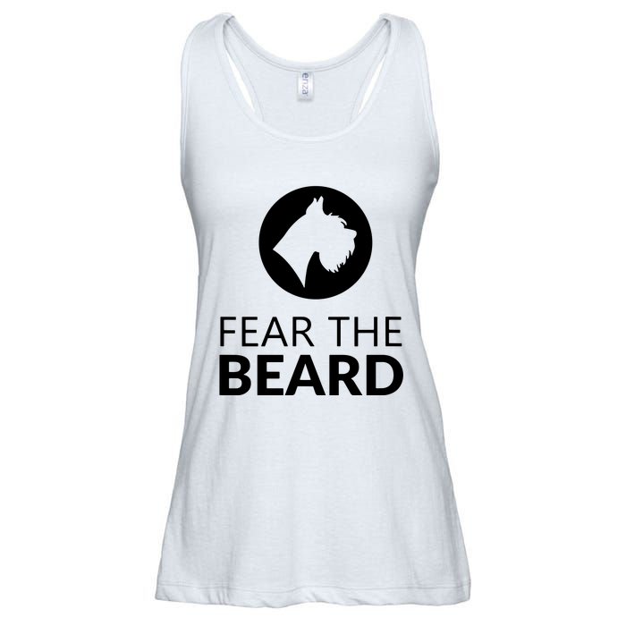 Fear The Beard Funny Schnauzer Lover Ladies Essential Flowy Tank