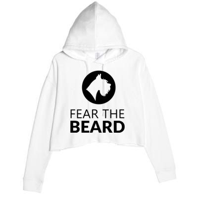 Fear The Beard Funny Schnauzer Lover Crop Fleece Hoodie