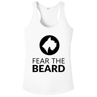 Fear The Beard Funny Schnauzer Lover Ladies PosiCharge Competitor Racerback Tank