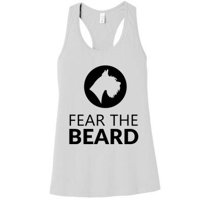 Fear The Beard Funny Schnauzer Lover Women's Racerback Tank