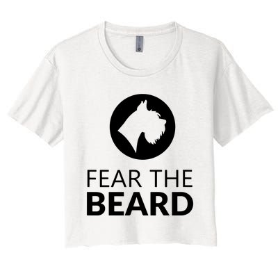 Fear The Beard Funny Schnauzer Lover Women's Crop Top Tee