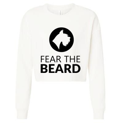 Fear The Beard Funny Schnauzer Lover Cropped Pullover Crew