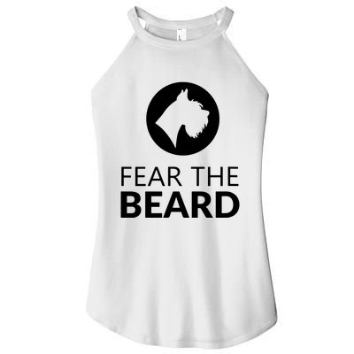 Fear The Beard Funny Schnauzer Lover Women's Perfect Tri Rocker Tank