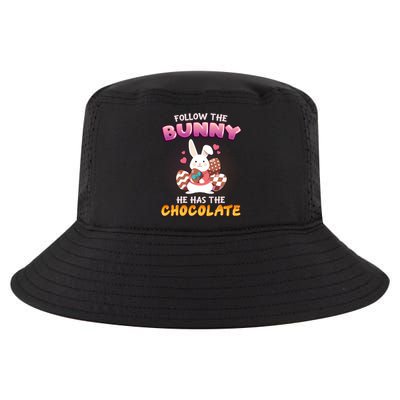 Follow The Bunny He Has The Chocolate Gift Easter Bunny Great Gift Cool Comfort Performance Bucket Hat