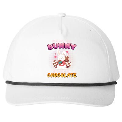 Follow The Bunny He Has The Chocolate Gift Easter Bunny Great Gift Snapback Five-Panel Rope Hat