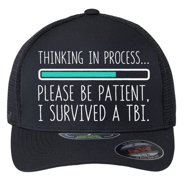 Funny Traumatic Brain Injury Awareness Thinking In Process Flexfit Unipanel Trucker Cap