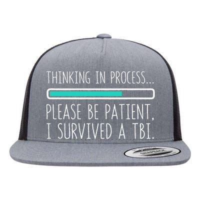 Funny Traumatic Brain Injury Awareness Thinking In Process Flat Bill Trucker Hat