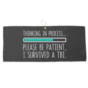 Funny Traumatic Brain Injury Awareness Thinking In Process Large Microfiber Waffle Golf Towel