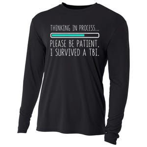 Funny Traumatic Brain Injury Awareness Thinking In Process Cooling Performance Long Sleeve Crew