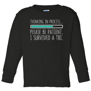 Funny Traumatic Brain Injury Awareness Thinking In Process Toddler Long Sleeve Shirt