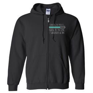 Funny Traumatic Brain Injury Awareness Thinking In Process Full Zip Hoodie