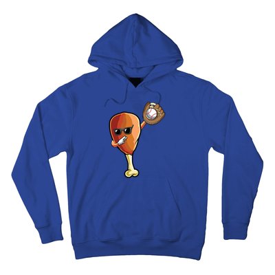 Funny Thanksgiving Baseball Team Player Coach Turkey Leg Day Gift Hoodie