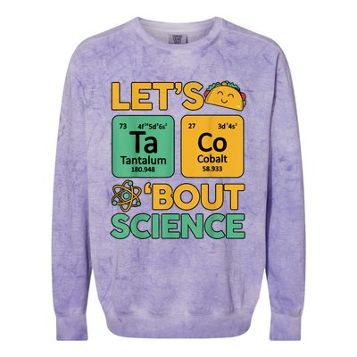 Funny Taco Bout Science Tuesday Chemistry STEM Teacher Colorblast Crewneck Sweatshirt