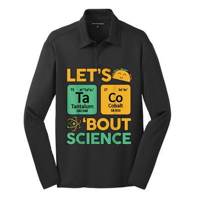 Funny Taco Bout Science Tuesday Chemistry STEM Teacher Silk Touch Performance Long Sleeve Polo